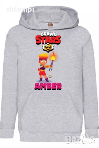 Детски Суитчър/Суитшърт Amber Brawl Stars,Игра,Подарък,Изненада,Забавление,Рожден Ден.