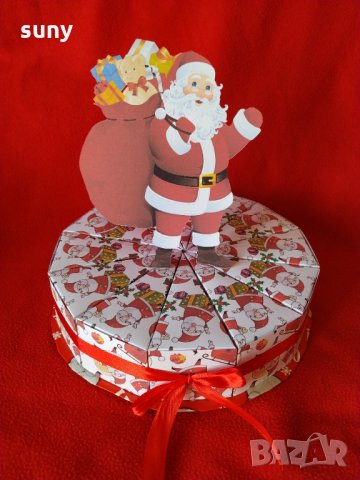 Картонена торта с Дядо Коледа , снимка 2 - Коледни подаръци - 31104866