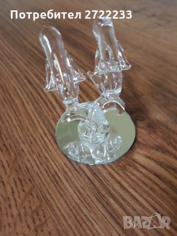 Нова изящна стъклена фигурка делфини , снимка 10 - Статуетки - 30097401