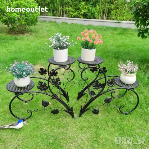 Цветарник от ковано желязо UNHO XJJ686, снимка 7 - Стайни растения - 49084551