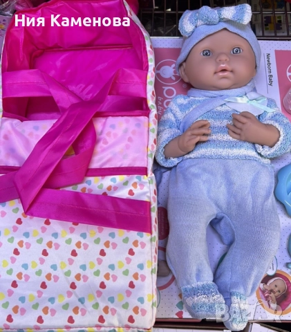 Кукла бебе с пълен комплект – Шише, пижама, легълце и аксесоари - 42 см - НА БЪЛГАРСКИ, снимка 7 - Кукли - 52643639
