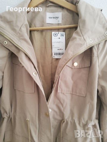 Бежово преходно яке с качулка, снимка 1