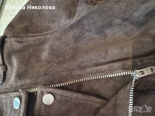 яке естествен велур кафяво, снимка 3 - Якета - 56173047
