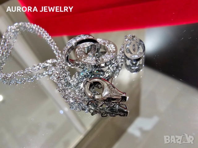 CARTIER Love White Gold Paved Diamonds Chain Дамскo Колие, снимка 8 - Колиета, медальони, синджири - 52905162