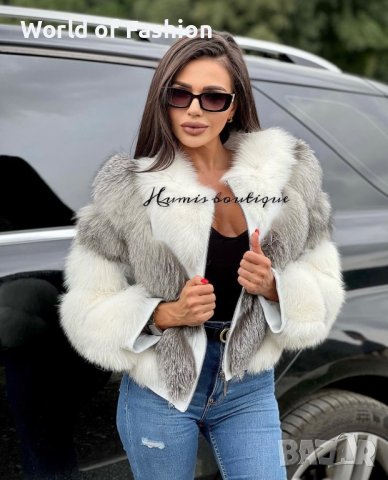 Палто естествен косъм от сребърна лисица , снимка 3 - Палта, манта - 42811861