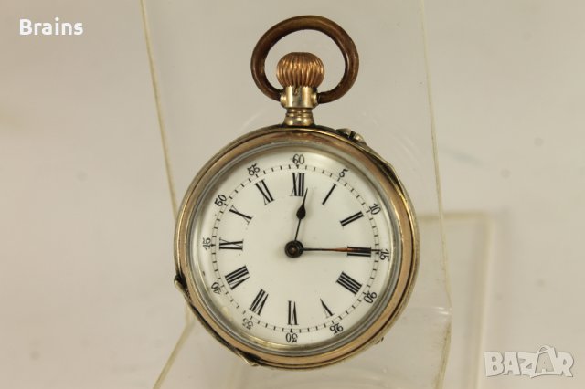 Красив Малък Сребърен Джобен Цилиндър 1914 г., снимка 2 - Антикварни и старинни предмети - 42023067