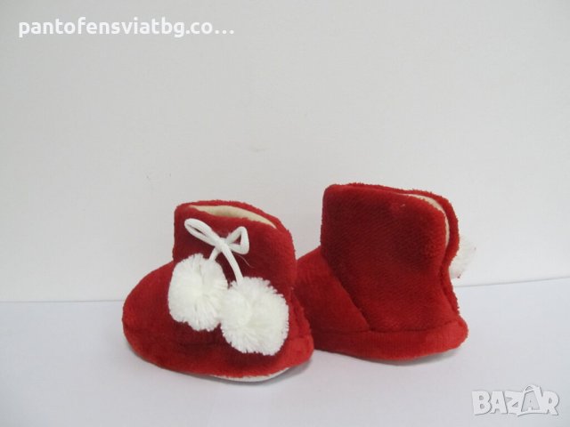 Детски пантофи тип ботуш червено 21/30, снимка 2 - Детски пантофи - 42735673