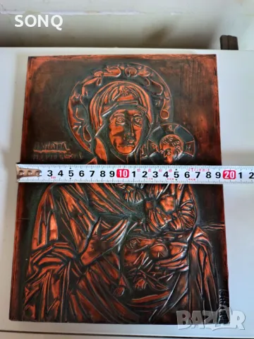 Страхотна Стара Медна Икона, снимка 10 - Икони - 49641000