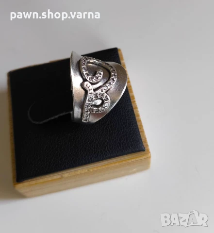 Сребърен пръстен с цирконий – 925 проба, снимка 5 - Пръстени - 50990922
