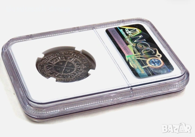 1300-1500 Франция Gros Metz Roberts-8932 NGC AU 58 (2,80 g), снимка 4 - Нумизматика и бонистика - 54060019