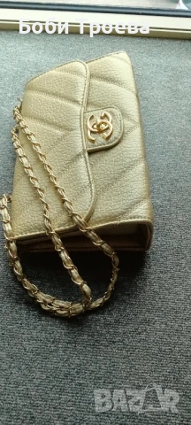Дамска чанта в златисто с дръжка синджир, снимка 6 - Чанти - 51214494