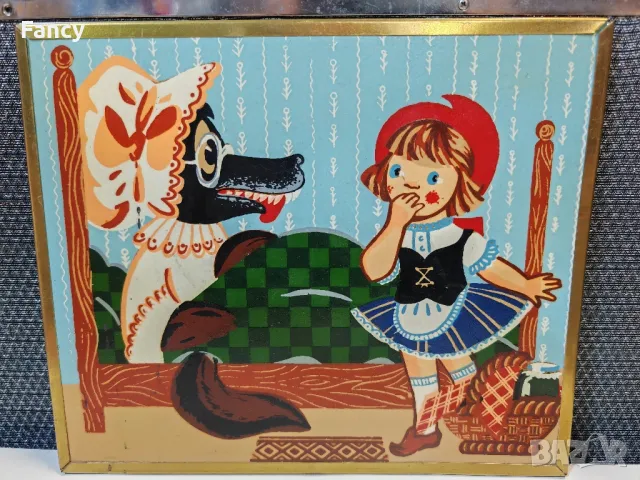 Стара детска картина 25/21 см, снимка 2 - Антикварни и старинни предмети - 48146361