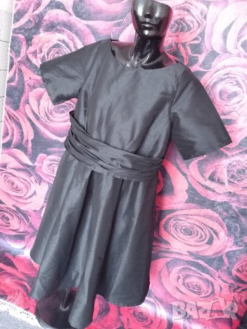 Елегантна черна разкроена рокля 3ХЛ, снимка 5 - Рокли - 36763524