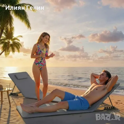 Комплект от 2 шезлонга Outsunny, снимка 4 - Градински мебели, декорация  - 55851060