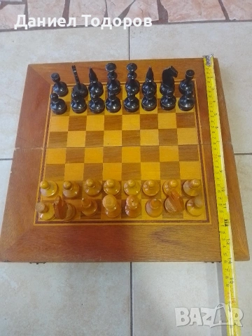 Стар Дървен Шах - Табла.Размери - 36х 36см., снимка 11 - Шах и табла - 54112491