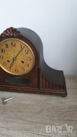 	Настолен каминен механичен часовник , снимка 3 - Антикварни и старинни предмети - 44760372
