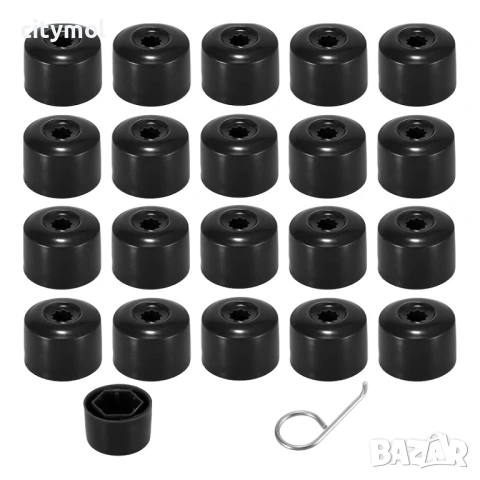 Комплект 20 капачки за болтове на джанти + инструмент за вадене