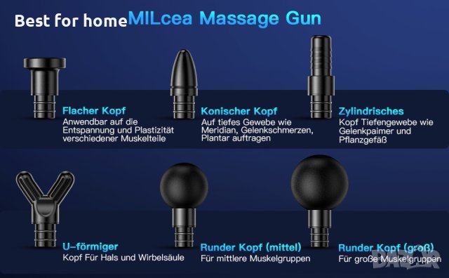 Масажен пистолет MILcea Massage Gun, снимка 8 - Масажори - 42751857
