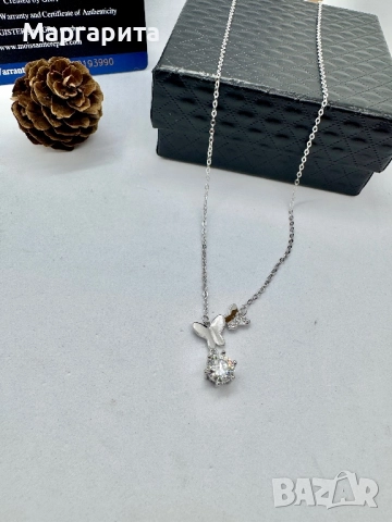 Сребърно колие с мойсанит (диамант) 1 карат, снимка 9 - Колиета, медальони, синджири - 52618647