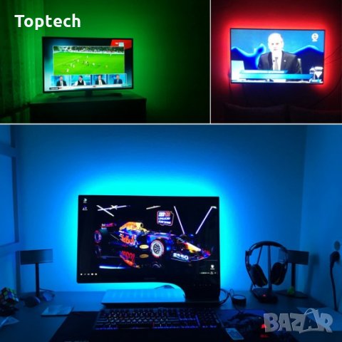 LED RGB ЛЕНТА за фоново осветление зад телевизора с дистанционно, снимка 3 - Лед осветление - 30705324