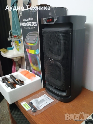 Чисто нова караоке колона Brodu BTS 1989. Акумулаторна с 2бр. микрофони и дистанционно. , снимка 6 - Тонколони - 52828421