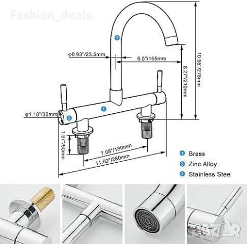 Нов Кухненски Смесител Кран за мивка вода Лесен Монтаж кухня дом, снимка 2 - Други стоки за дома - 42901833
