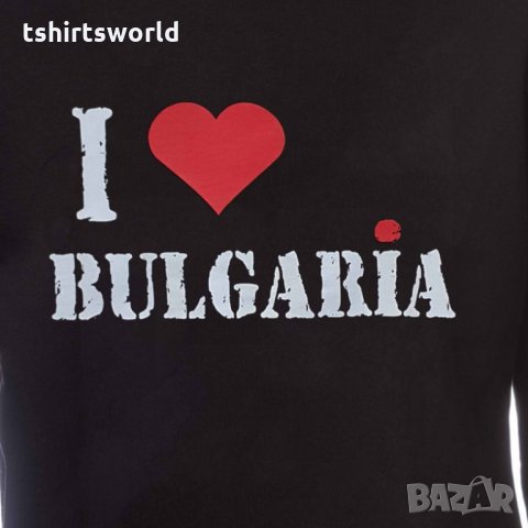 Нов мъжки суичър с трансферен печат I Love Bulgaria, Аз обичам България, снимка 2 - Суичъри - 31911956