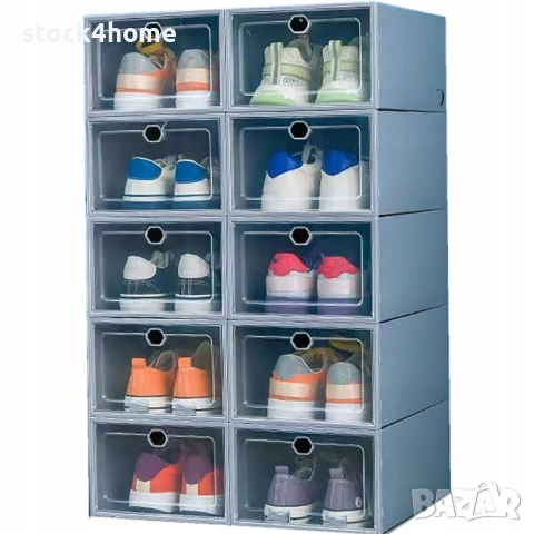 Комплект от 12 броя кутии за съхранение на обувки, Органайзер, снимка 2 - Органайзери - 52961145
