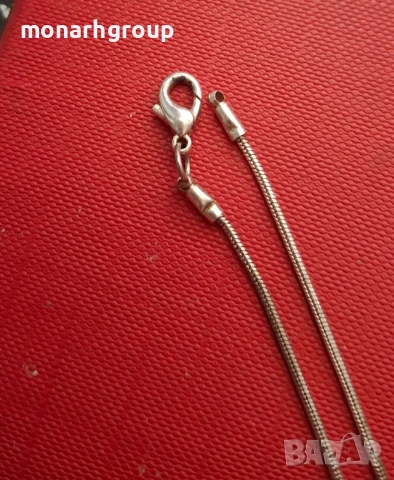 Сребърен ланец / скъсана закопчалка, снимка 7 - Колиета, медальони, синджири - 51043585