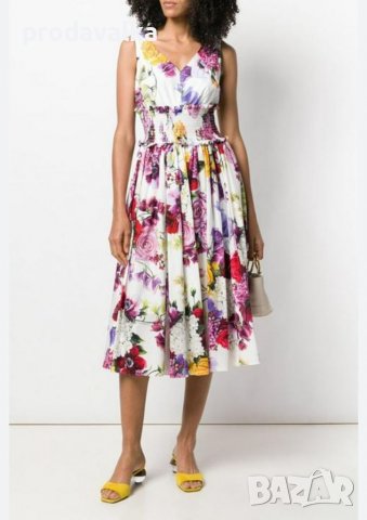Дамска рокля с флорални мотиви , снимка 2 - Рокли - 40044974