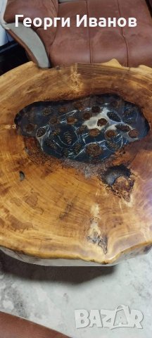 Холна Маса с епоксидна смола и светещ плот , снимка 8 - Маси - 44428427