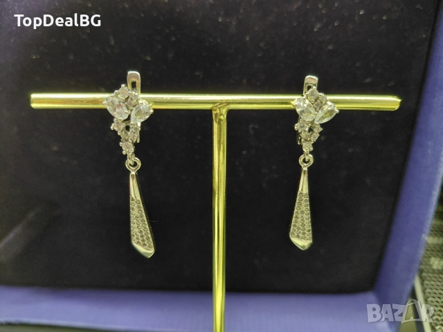 Сребърни обеци проба 925, снимка 5 - Обеци - 53904305