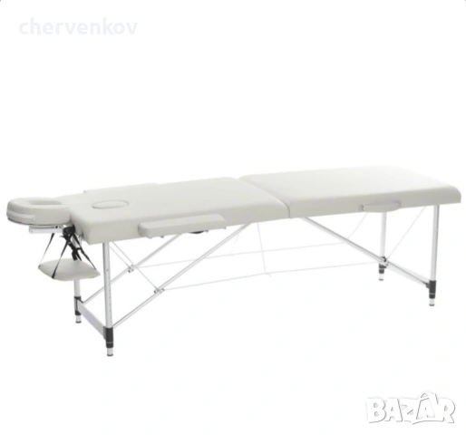 Двусекторна алуминиева козметична масажна кушетка черен бял крем цвят, снимка 2 - Кушетки - 53166088