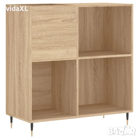 vidaXL Шкаф за винилови плочи сонома дъб 84,5x38x89 см инженерно дърво