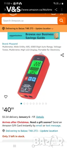 Мултиметър, ABS с широко приложение, 6000-цифрен автоматичен обхват, тестер за напрежение, мултицет,