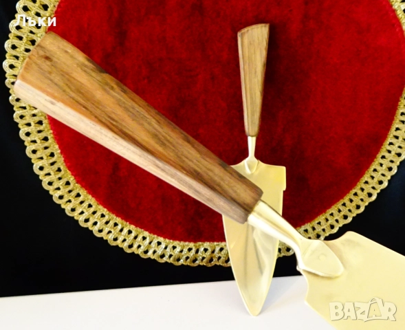 Бронзова лопатка и нож за торта,прибори за торта. , снимка 4 - Антикварни и старинни предмети - 51781582