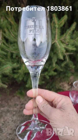Немски маркови кристални чаши за бира с масивно високо столче комплект от 6 бр., снимка 2 - Чаши - 42705117