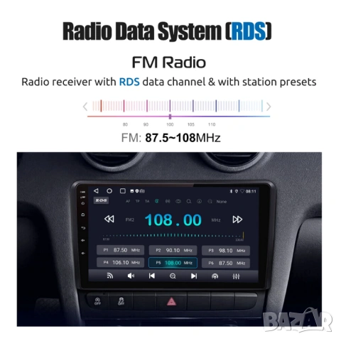 Audi A3 2003-2012 9” 2-DIN с Android’14, 4G/LTE, WiFi, 4GB/64GB, 8-core CPU , снимка 11 - Аксесоари и консумативи - 53053624