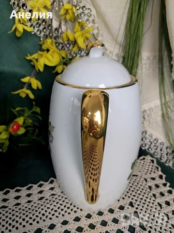 Чайник и каничка от Франция бордо роза, снимка 4 - Чаши - 55944662