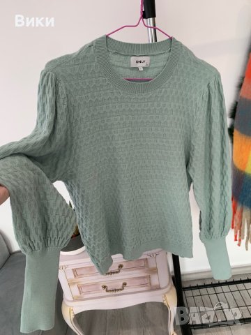 Пуловер цвят мента на Only в размер Л, снимка 7 - Блузи с дълъг ръкав и пуловери - 44407351