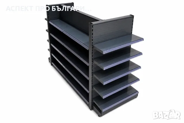Островна стелажна група с Н-образна конфигурация 30х195х30, L280, снимка 2 - Стелажи и щандове - 55815961