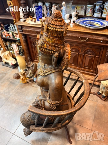 Голяма дървена скулптура / дърворезба на Богияна Парвати. №7813, снимка 7 - Антикварни и старинни предмети - 53041983