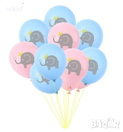Слон слонче син розов Обикновен надуваем латекс латексов балон парти хелий или газ