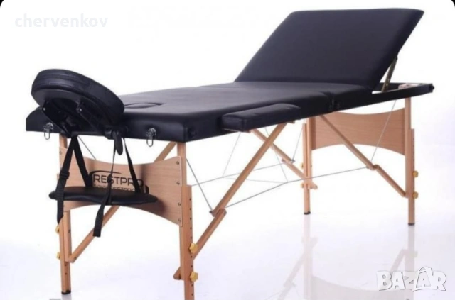 Двусекторна дървена козметична масажна кушетка - черен бял цвят, снимка 15 - Кушетки - 53166159