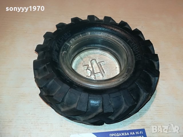 поръчан-гума/стъкло-ретро колекция-пепелник-16х5см, снимка 2 - Колекции - 29292174