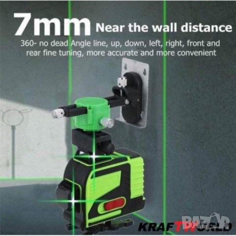 4D ЛАЗЕРЕН НИВЕЛИР с 16 линии (четири точков) самонивилиращ се, със зелен лазер, снимка 7 - Резервни части за машини - 34233369