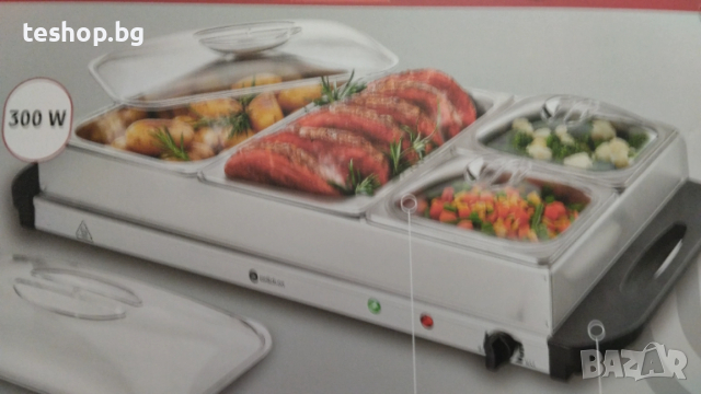 Бен мари / ел. нагревател за бюфет 2х1,1 л+2х2.4 л промоция, снимка 5 - Други - 53921908