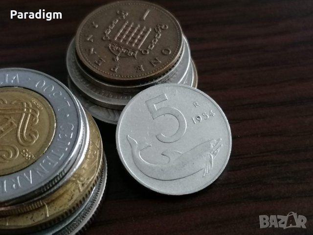 Монета - Италия - 5 лири | 1954г.