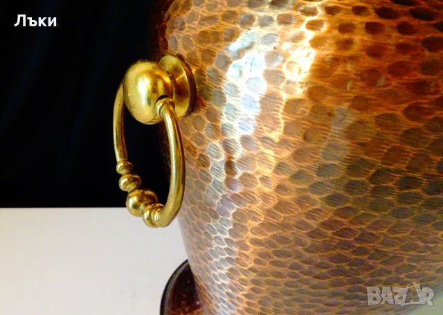 Медна ваза,кана,поставка 3 кг. , снимка 2 - Антикварни и старинни предмети - 29647953