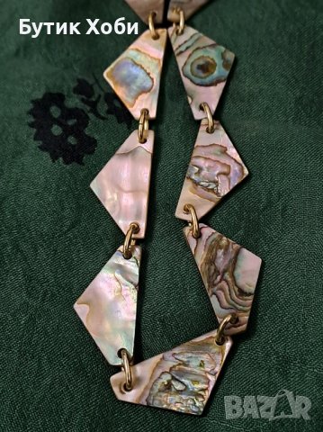 Ретро колие от цветен седеф, снимка 3 - Антикварни и старинни предмети - 42880855